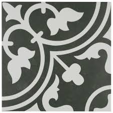 Merola Tile Arte Black Encaustic 9 3 4 In X 9 3 4 In Porcelain Floor And Wall Tile 11 11 Sq Ft Case Fcd10arb The Home Depot Porcelain Flooring Tile Floor Floor And Wall Tile