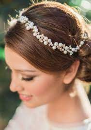 Pearl Bridal Headband Bridal Headpiece Srystal Wedding Headband Gold Bridal Hair Vine Wedding Pearl Crystal Vine Bridal Headband Navy In 2021 Pearl Bridal Headband Bridal Hair Pins Pearl Bridal Headband