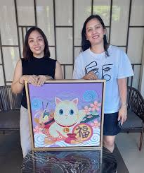 It's always a blessing when I meet super kind and beautiful clients like Ms  Sheryll. Thank you for welcoming my lucky cat into your home. Also love,  love your art preference. ❤️