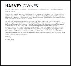 Welder Fabricator Cover Letter Sample Cover Letter Templates Examples