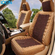 Luxury Car Seat Cushion Hand Woven Ice Silk With Wood Beads Car Seat Cover Summer Front Rear 5 Seat Univer Tampas De Assento Assentos De Carro Capa Banco Carro