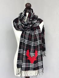 Black And White Checkered Scarf Plaid Pashmina Men Scarf Black Pashmina Shawl Red Deer Etsy Deer Scarf Checkered Scarf Scarf