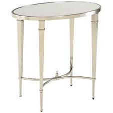 Mallory 27 Wide Oval Glass And Nickel End Table 2j532 Lamps Plus End Tables Mission Style End Tables Side Table