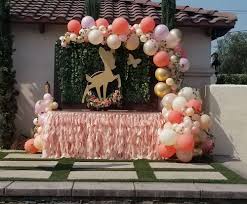 Bambi Baby Shower Party Ideas Photo 5 Of 8 Baby Birthday Decorations Girl Baby Shower Decorations Baby Girl Birthday Theme