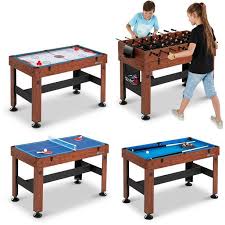 Md Sports 54 4 In 1 Combo Game Table Accessories Included Brown Walmart Com In 2020 Table Games Indoor Games Multi Game Table