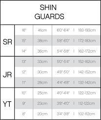 Shin Guard Size Chart Soccer Best Picture Of Chart