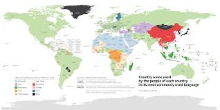 Country Name Used By The People Of Each Country In Its Most Commonly Used Language Country Names Country Map