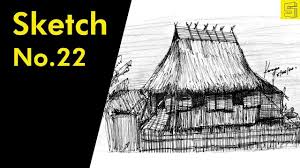 Buying a house in the philippines is a little bit expensive. Bahay Kubo Sketch Philippine Travel Blog
