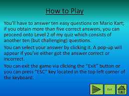 For decades, the united states and the soviet union engaged in a fierce competition for superiority in space. Mario Kart Quiz How Well Do You Know Mario Kart Exit Start Ppt Download