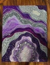 3d epoxy wall decoration gem purple. Pin On Resin Geode Art