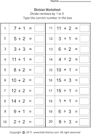 These grade 3 math worksheets are made up of horizontal division questions, where the math questions are written left to right. Division Worksheets Divide Numbers By 1 To 3