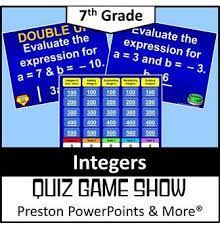 I think it is a great game and works va 7th Quiz Show Game Integers In A Powerpoint Presentations Tpt