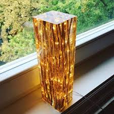 Wood Resin Lamp Epoxy Wood Reclaimed Wood Light Light Block Sculpture Light Sculpture Wood Resin Resin Furniture