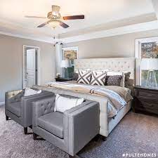 Placing Accent Chairs At The Foot Of Your Bed Creates Extra Seating In A Space Filled With Comfort And Calm Pulte Luxury Bedroom Master Home Remodel Bedroom