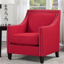 Found It At Allmodern Rotterdam Studded Arm Chair Color Natural Red Accent Chair Accent Chairs Armchair