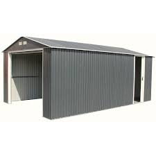 Un abri de jardin en métal est le meilleur endroit pour ranger le matériel de jardinage et les fournitures de des produits durables : Grand Garage Metal Duramax 22 30 M2 Et 2 60 M De Haut Gris Boutique Jardinitis
