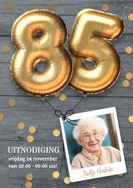 Uitnodiging Verjaardag 85 Jaar Ballon Kaartje2go