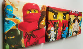 3 X Deep Edge Box Canvas Pictures Made With Lego Ninjago Brand New Lego Room Decor Lego Room Lego Bedroom