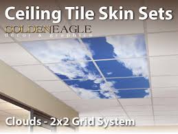 Our thickness of 3/16 for 2x4 ceiling tiles and 5/32 for 2x2 ceiling tiles makes it sag proof. Ceiling Tile Skin Clouds Kit 2x2 Grid Glue Up Decorative Panel Cover Wrap Sky Cloudscape Decorative Drop Ceiling Tiles Drop Ceiling Tiles Ceiling Tile Skins