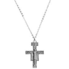 Silver San Damiano Cross Pendant W Chain Chains For Men Gold Chains For Men Cross Pendant