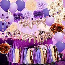 Buy today & save, plus get free shipping offers on all party decor. Amazon Com Purple Birthday Decorations For Women Purple Champagne Rose Gold Happy Birthday Balloons Rose Gold Confetti Balloons Girl Purple Birthday Party Decorations Women S 39th 40th 50th 60th Birthday Toys Games