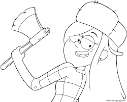 Mabel dipper and grunkle stan gravity falls disney coloring page. Gravity Falls Wendy Coloring Pages Printable