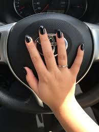 Oval Short Black Almond Shaped Nails Short Acrylics Round Black Round Nails Fake Gel Nails Rounded Acrylic Nails