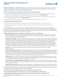 In california anthem blue cross is the trade name of blue cross of california. Https Www Mymarinhealth Org Documents Insurance Anthem Continuity Of Care Instructions And Form Pdf