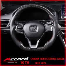 2020 accord touring 2.0t shown for demonstration purposes. Suitable For Honda Accord 2018 2020 Carbon Fiber Racing Steering Wheel Accord 10th Jdm Style Carbon Fiber Steering Wheel Steering Wheels Horns Aliexpress