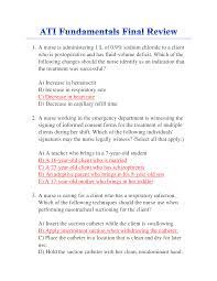 Ati Fundamentals Final Review All Answers Provided Nurse Study Notes Nursing School Essential Nursing Student Tips