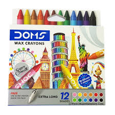 This is a set of 12 smooth and bright colours. Buy Doms Extra Long Wax Crayons 12 Shades 12 Color Wax Crayons Online Shaanstationery Com School Office Supplies Online India