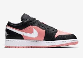Pink Black White Jordan 1 Low The Air Jordan 1 Low Pink Quartz Paired With Black Tumbled Leather Based In 2020 Air Jordans Air Jordans Retro Jordan 1 Low