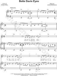 All the better just to please you. Kim Carnes Bette Davis Eyes Sheet Music In F Major Transposable Download Print Sku Mn0108146