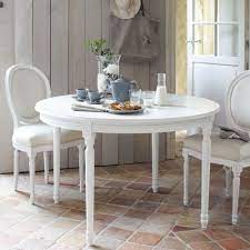 table a manger ronde extensible blanche 4 a 8 personnes l120 200 maisons du monde runder esstisch esstisch stuhle esstisch ausziehbar