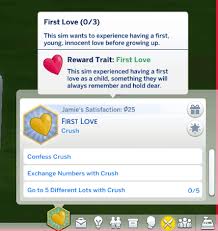 They also all reward the same amount of satisfaction points (5,000). Sims 4 First Love Child Aspiration Mod Sims 4 Mod Mod For Sims 4