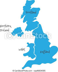 Jul 16, 2021 · travel to great britain from ireland. United Kingdom Aka Uk Of Great Britain And Northern Ireland Hand Drawn Blank Map Divided To Four Countries England Canstock