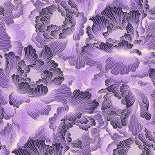 A beautiful golden yellow and cream ombre creates the gold look. Hoffman Graceful Garden 7732 14g Purple Gold Floral Lines