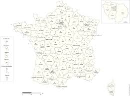 Carte de france, carte routière, départements, régions, plan de ville, cartes anciennes. France Departement Numero Noms Reg Echelle Vierge Cap Carto