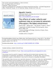 PDF) The effects of water velocity and sediment size