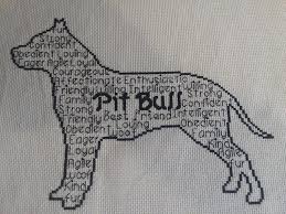 Pit Bull In Words Cross Stitch Chart