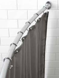 Use A Curved Shower Rod For A Bigger Feeling Shower Cool Shower Curtains Black Shower Curtains Shower Curtain Rods