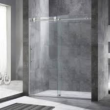 Showers with sliding glass doors can be a pain to clean. Woodbridge Framelss 3 8 Sliding Shower Door Brushed Nickel Finish 56 X 60 Mbsdc6076 B Model Amazon Com