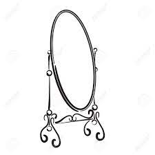 Sketch illustration isolated on white background. Big Standing Mirror Vintage Interior Sketch Mirror Illustration Royalty Free Cliparts Vectors And Stock Illustration Image 51441205