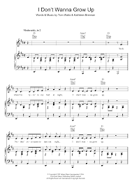 I Don T Wanna Grow Up Sheet Music Tom Waits Piano Vocal Guitar Chords