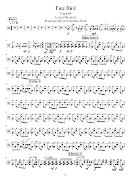 Drum central provides free downloadable drum transcriptions. Lynyrd Skynyrd Free Bird Drums Sheet Music For Drum Group Solo Musescore Com
