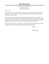 Best Assembler Cover Letter Examples Livecareer