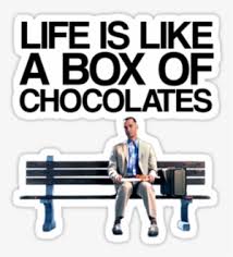 It is notable that the quote in this book is: Life Is Like A Box Of Chocolates Forrest Forrest Gump Chocolate Quote Png Image Transparent Png Free Download On Seekpng