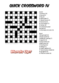 If you are a novice at crossword puzzles, these tips can get you started right. Words Up Quick Crossword Iv
