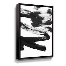 Living room wall art, black geometric line art, mid century modern abstract boho wall art minimalist print wall decor bring a piece of nature to your home with this living room wall art. Artwall Black White Strokes 5 By Iris Lehnhardt Framed Canvas Wall Art 5leh028a3248f The Home Depot