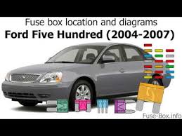 Identifying components in the engine compartment. 2006 Ford Five Hundred Fuse Box Location Wiring Diagram Center Clear Quality Clear Quality Tatikids It